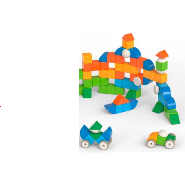 Education Magicube 4 Shapes Recycled Bulk 128 pcs, Geomag