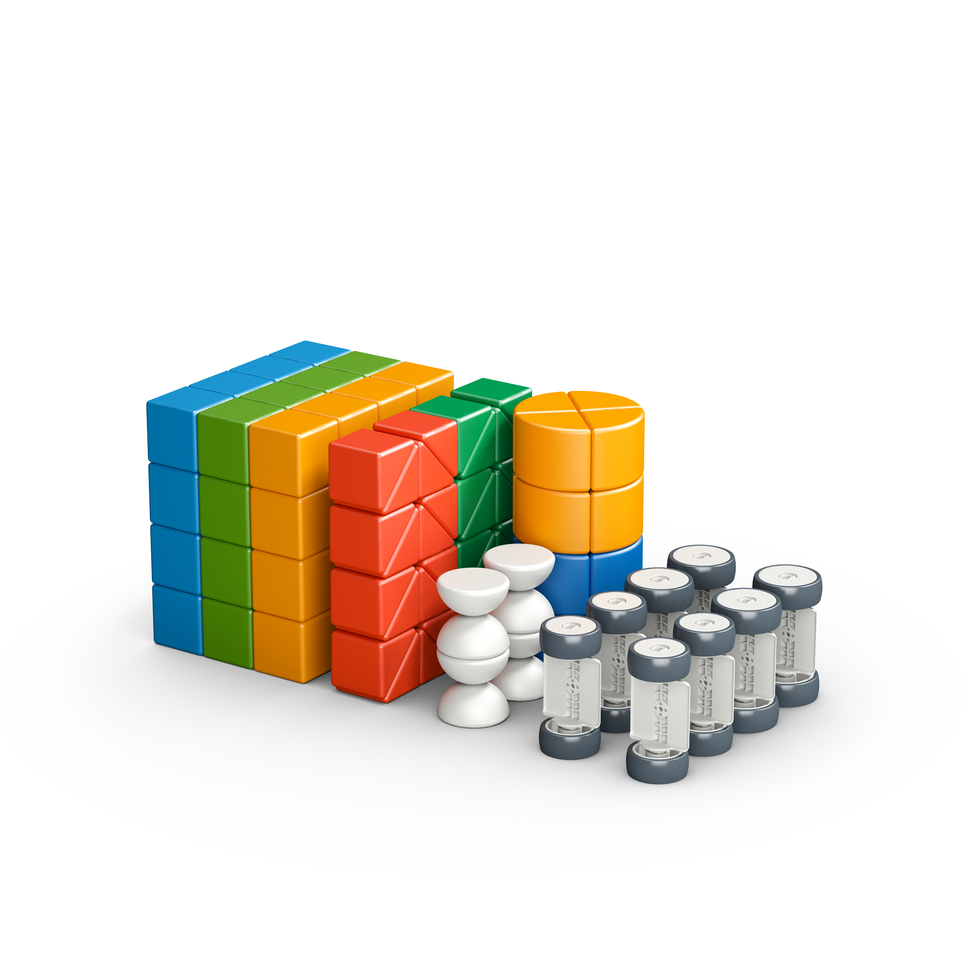 Education Magicube 4 Shapes Recycled Bulk 128 pcs, Geomag