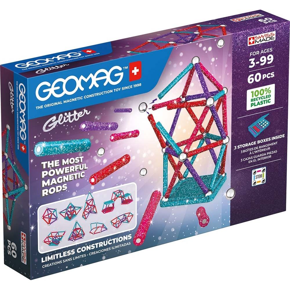 Glitter Recycled Panels 60 pcs, Geomag