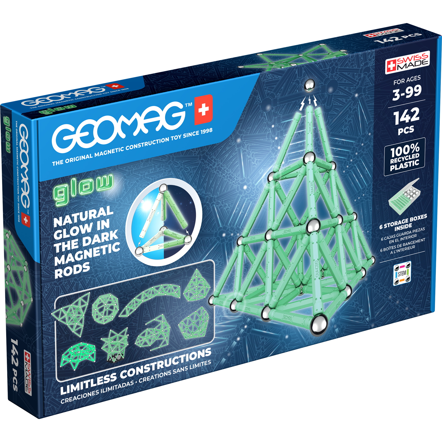 Glow Recycled Special 142 pcs, Geomag