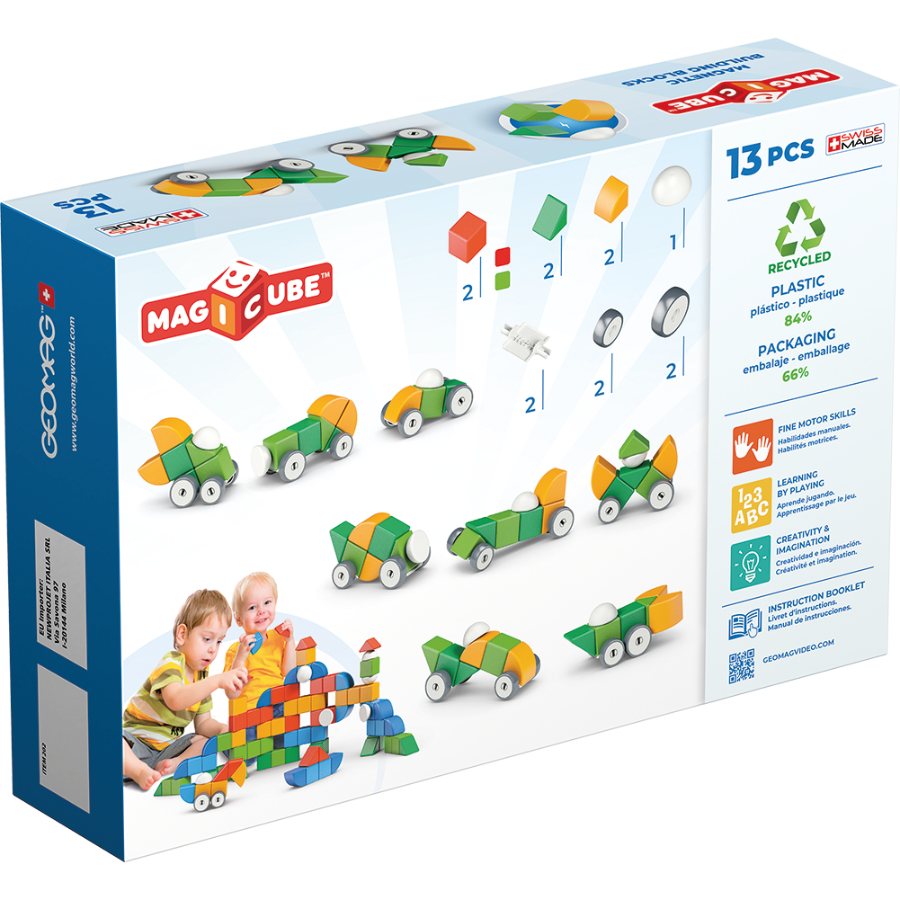 Magicube 4 Shapes Recycled Wheels 13 pcs, Geomag
