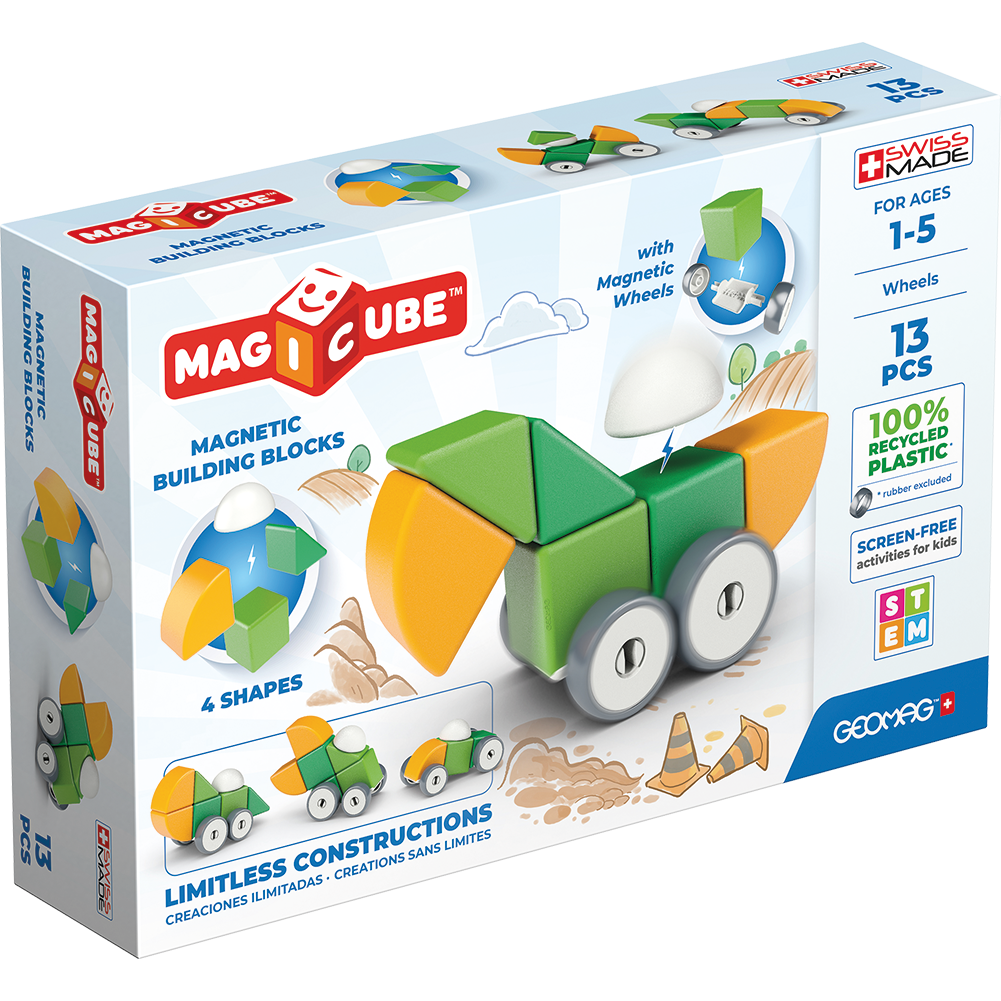 Magicube 4 Shapes Recycled Wheels 13 pcs, Geomag