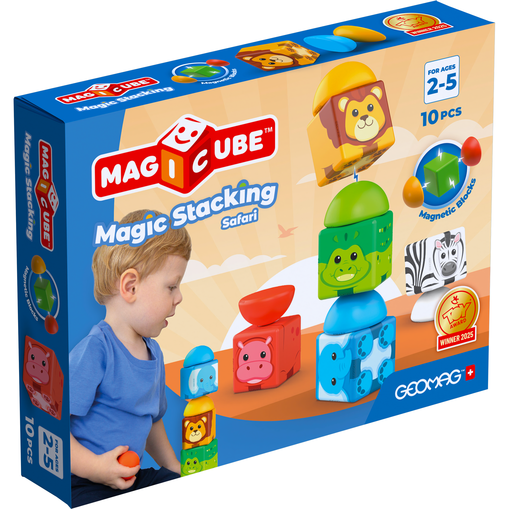 Magicube Blocks Stacking Safari 10 pcs, Geomag