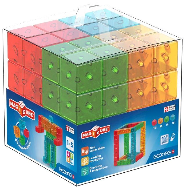 Magicube Gem Colors Crystal 64-delig | Magnetisch speelgoed 1-5 jaar, Geomag