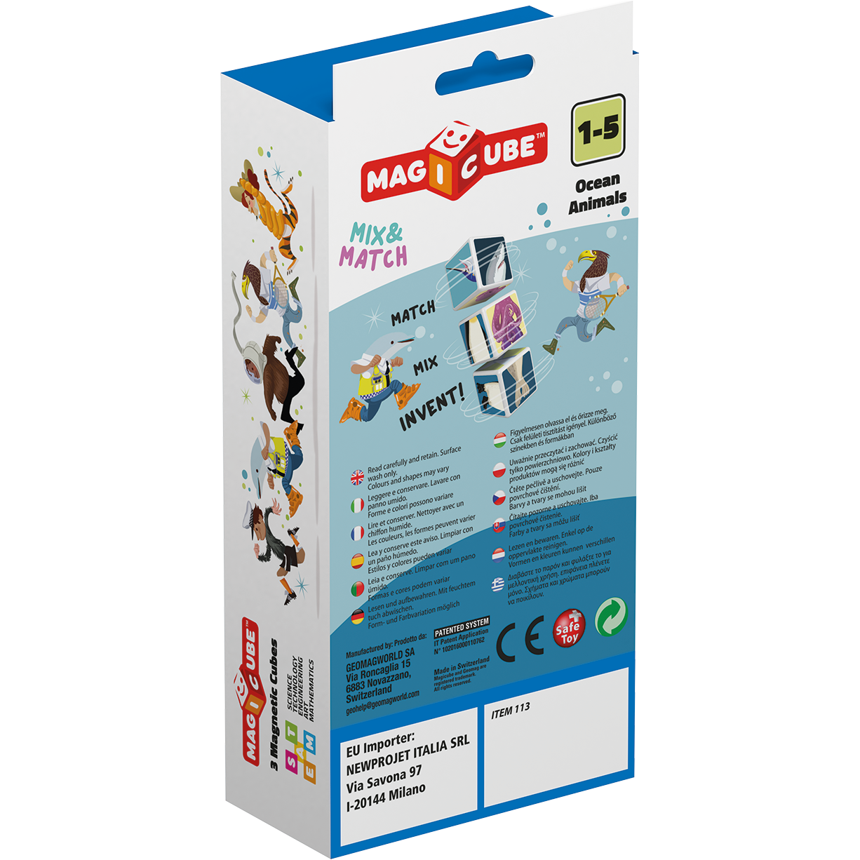 Magicube Mix & match Ocean animals 3 pcs, Geomag