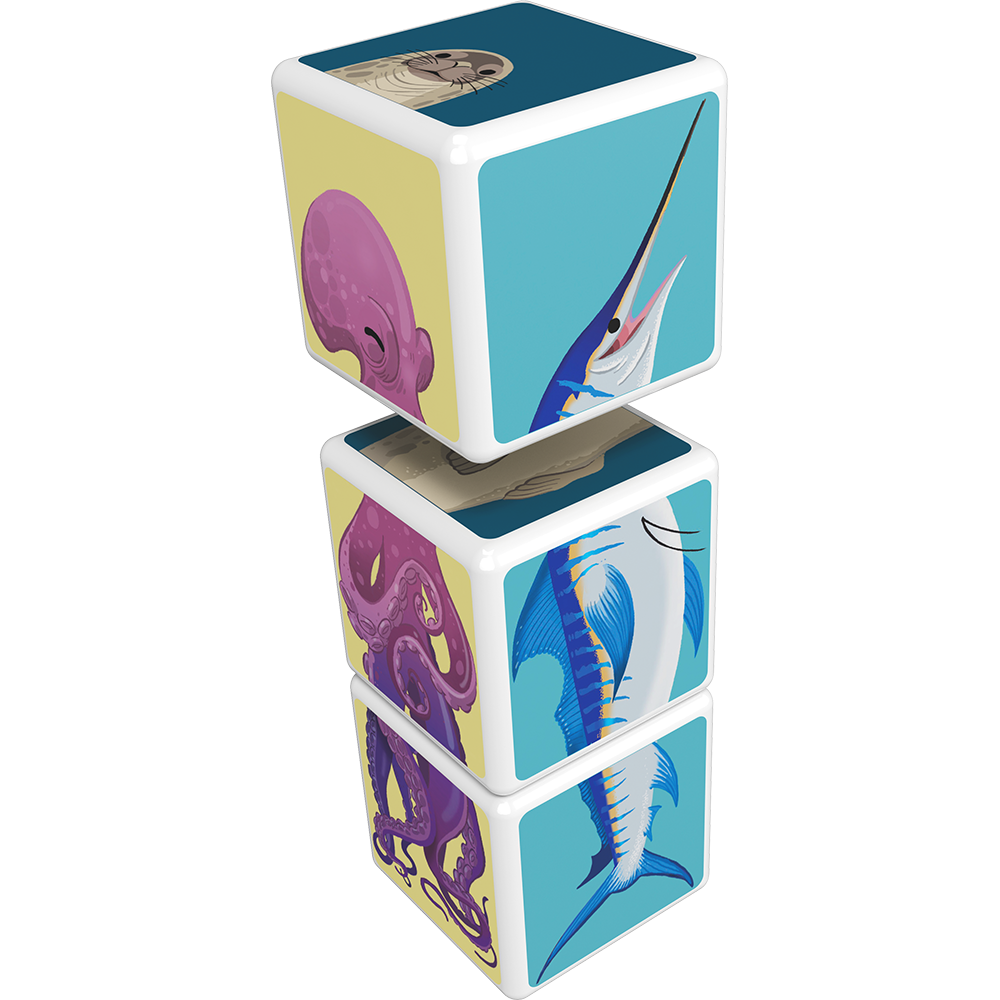 Magicube Mix & match Ocean animals 3 pcs, Geomag