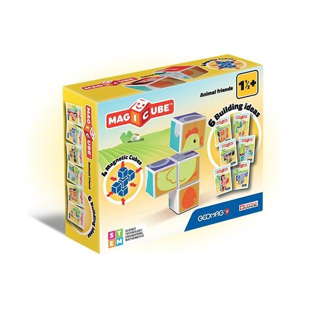 Magicube Printed Animal Friends +Cards 7 pcs, Geomag