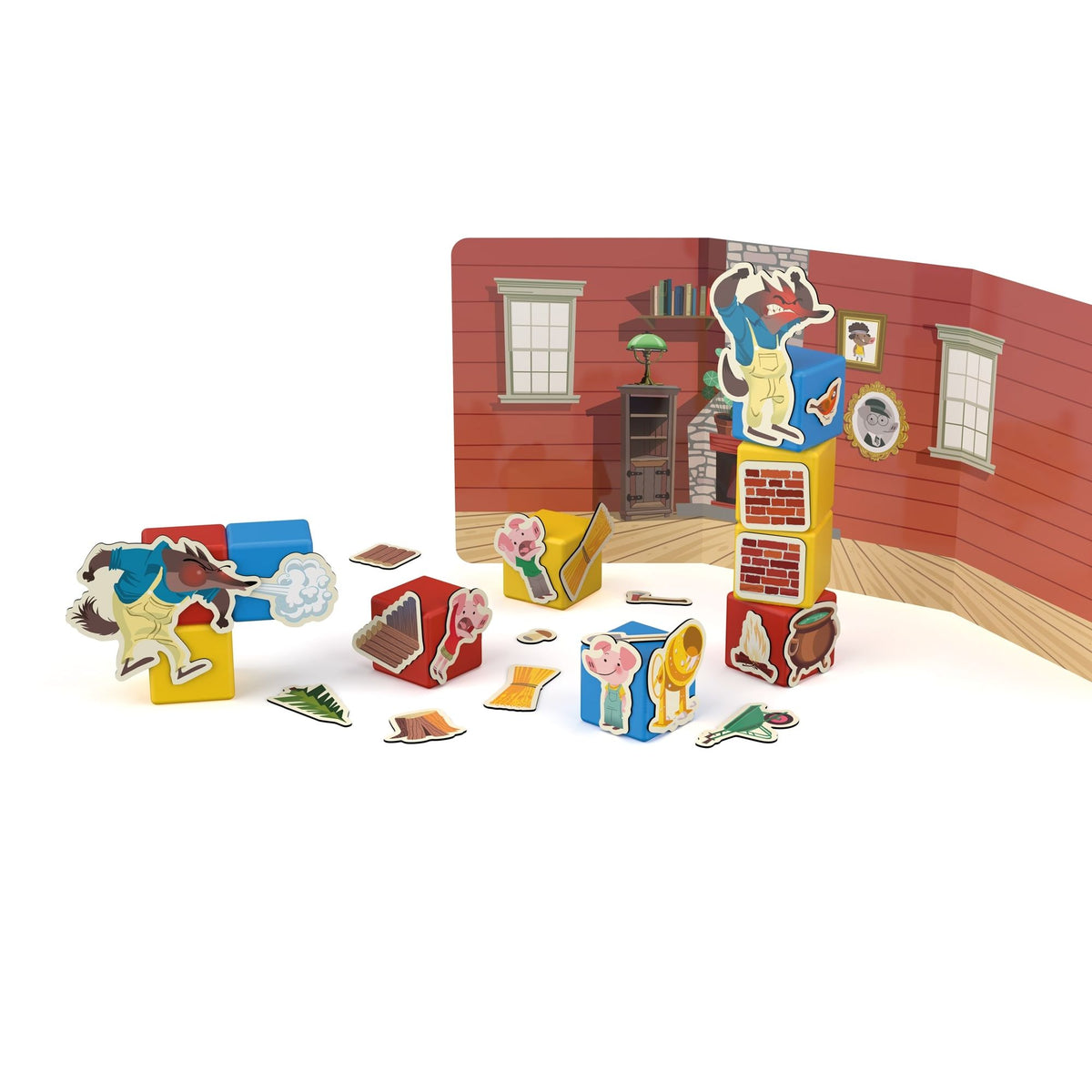 Magicube Story Build Recycled Clips Three Little Pigs 42 pcs, Geomag