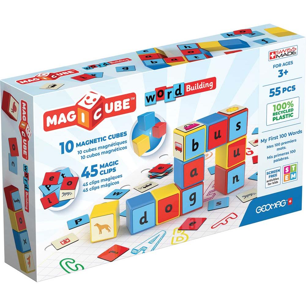 Magicube Word Building Recycled Clips 55 pcs, Geomag