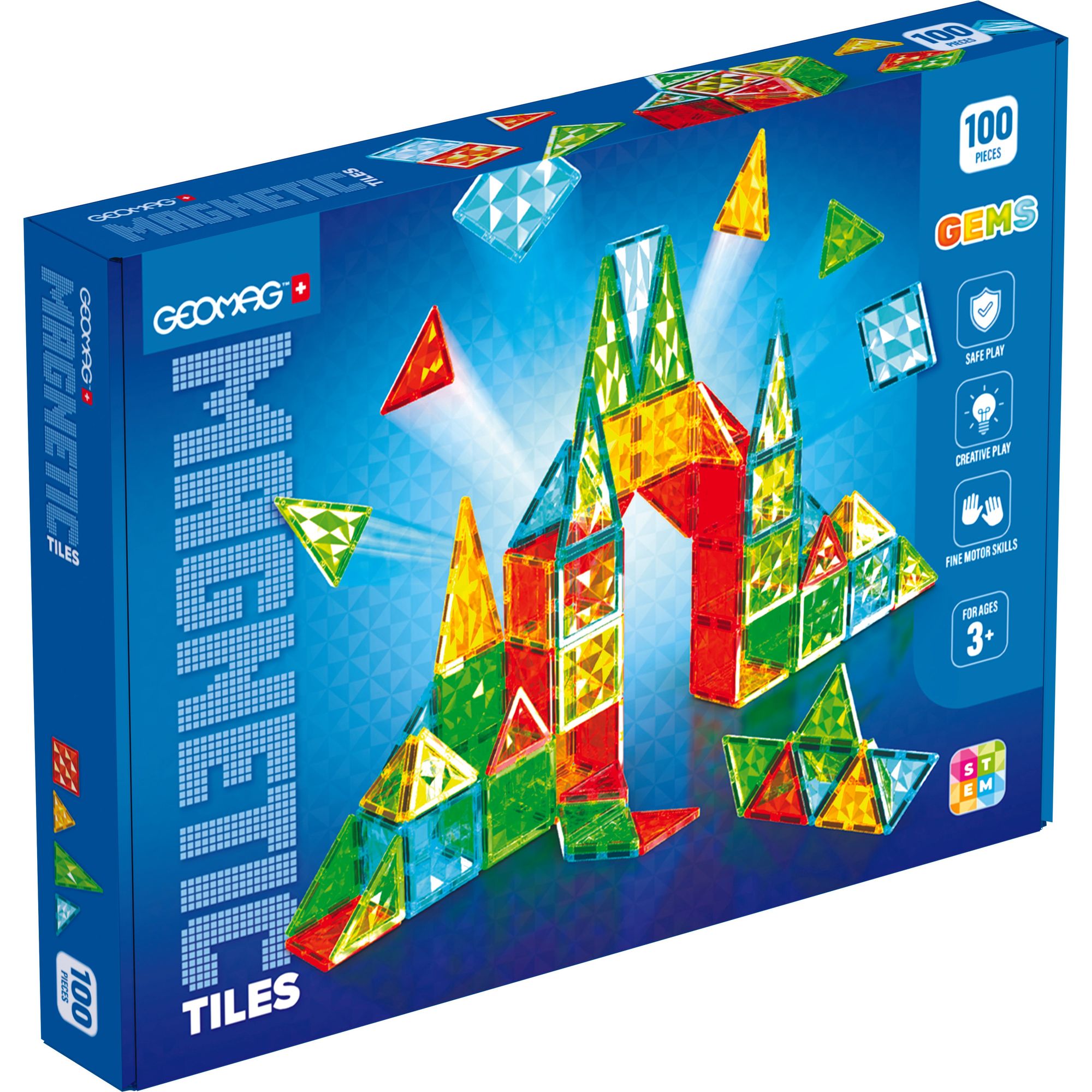 Magnetic Tiles Gems 100 pcs, Geomag