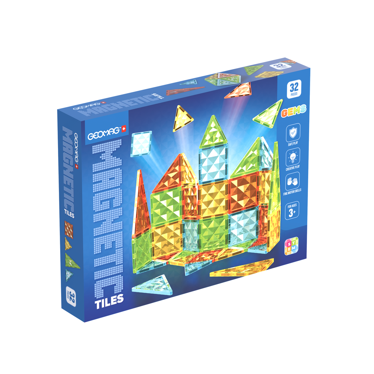 Magnetic Tiles Gems 32 pcs, Geomag