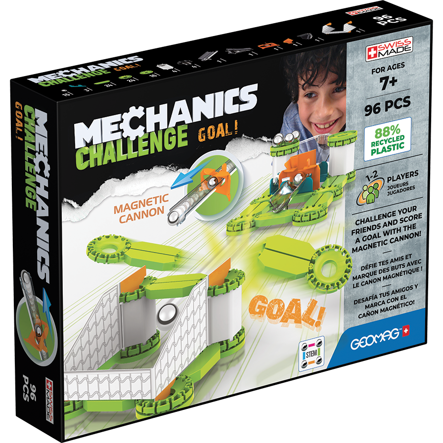 Mechanics Challenge Recycled Goal 96 pcs, Geomag