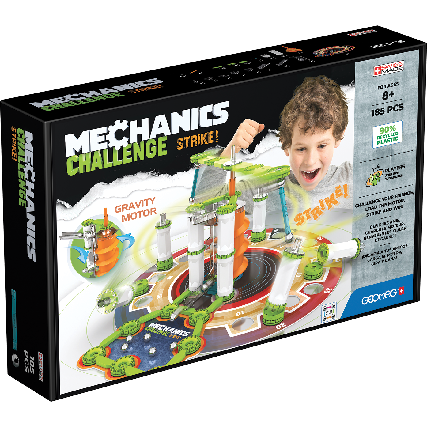 Mechanics Challenge Recycled Strike 185 pcs, Geomag