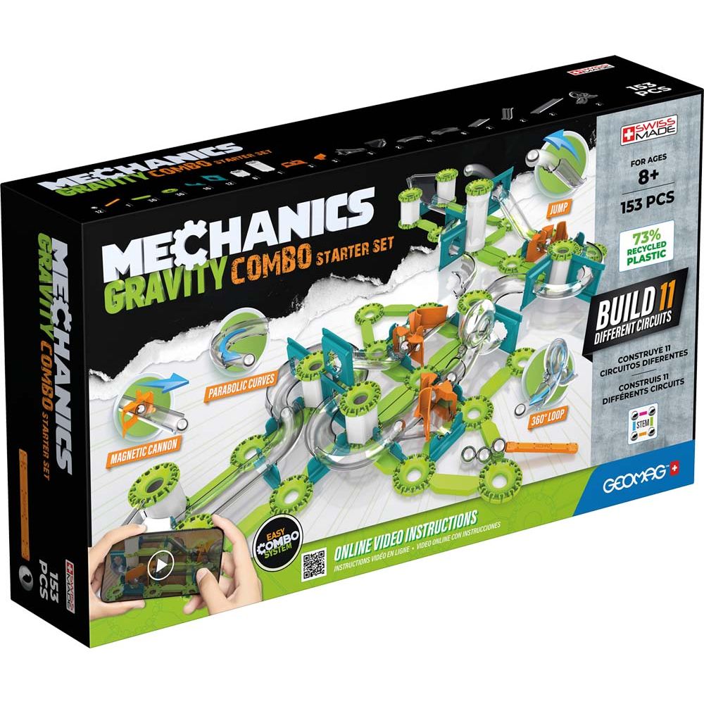 Mechanics Gravity Recycled Combo Starter Set 153 pcs, Geomag