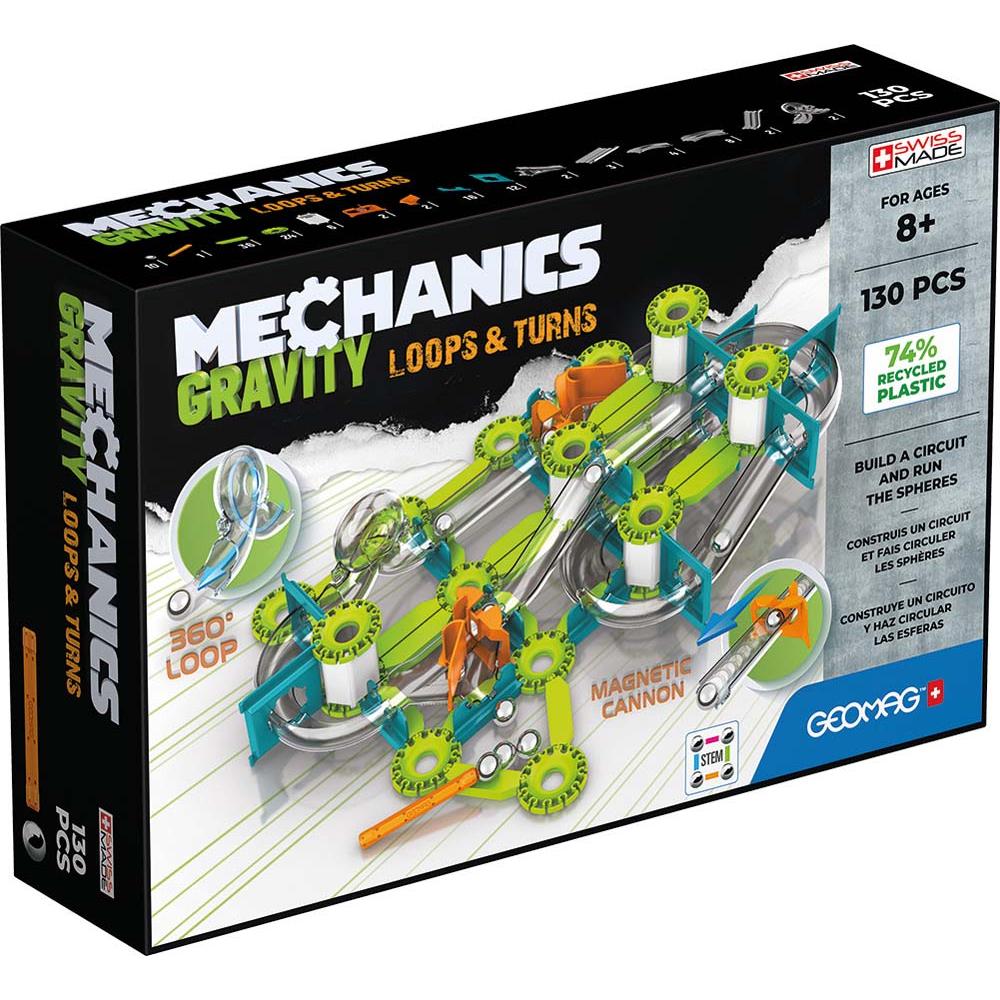 Mechanics Gravity Recycled Loops & Turns 130 pcs, Geomag