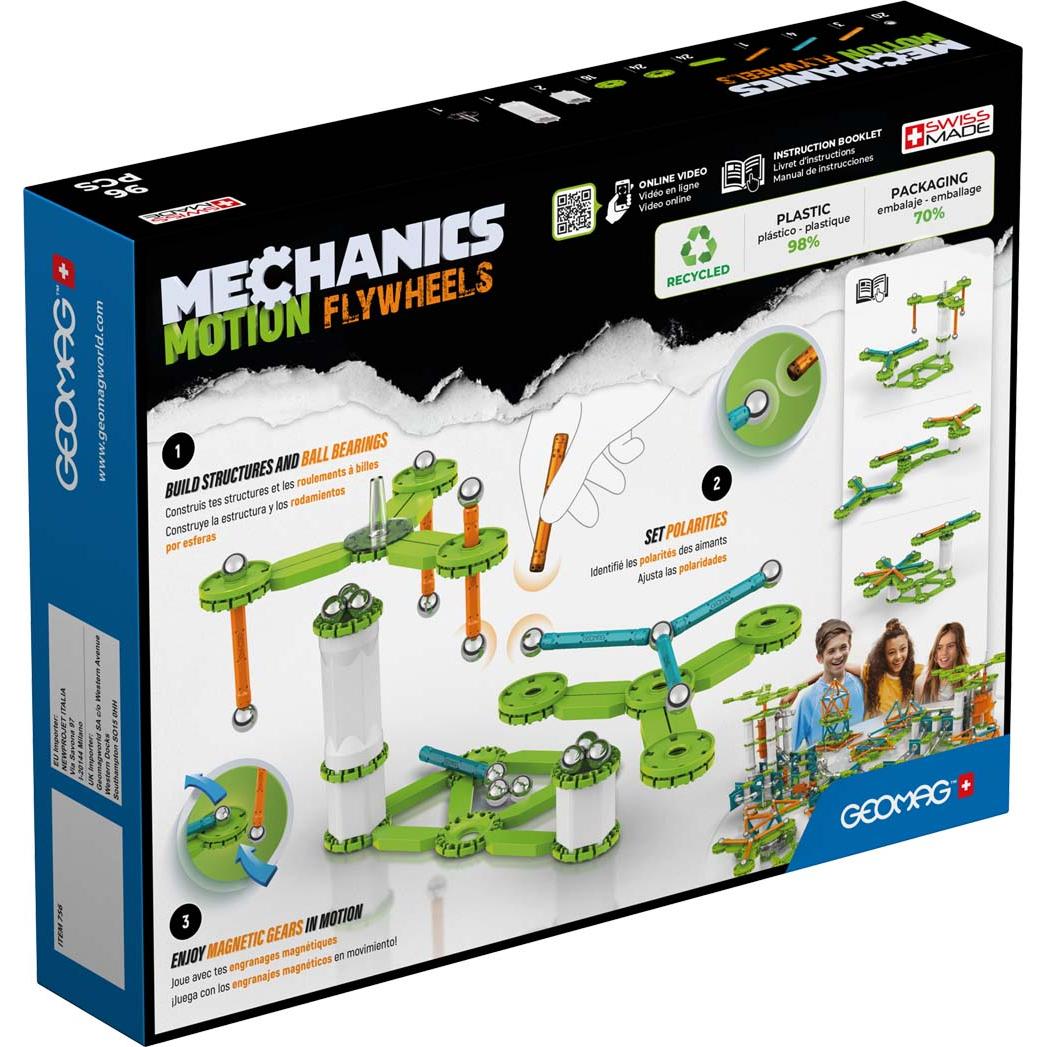 Mechanics Motion Recycled Flywheels 96 pcs, Geomag