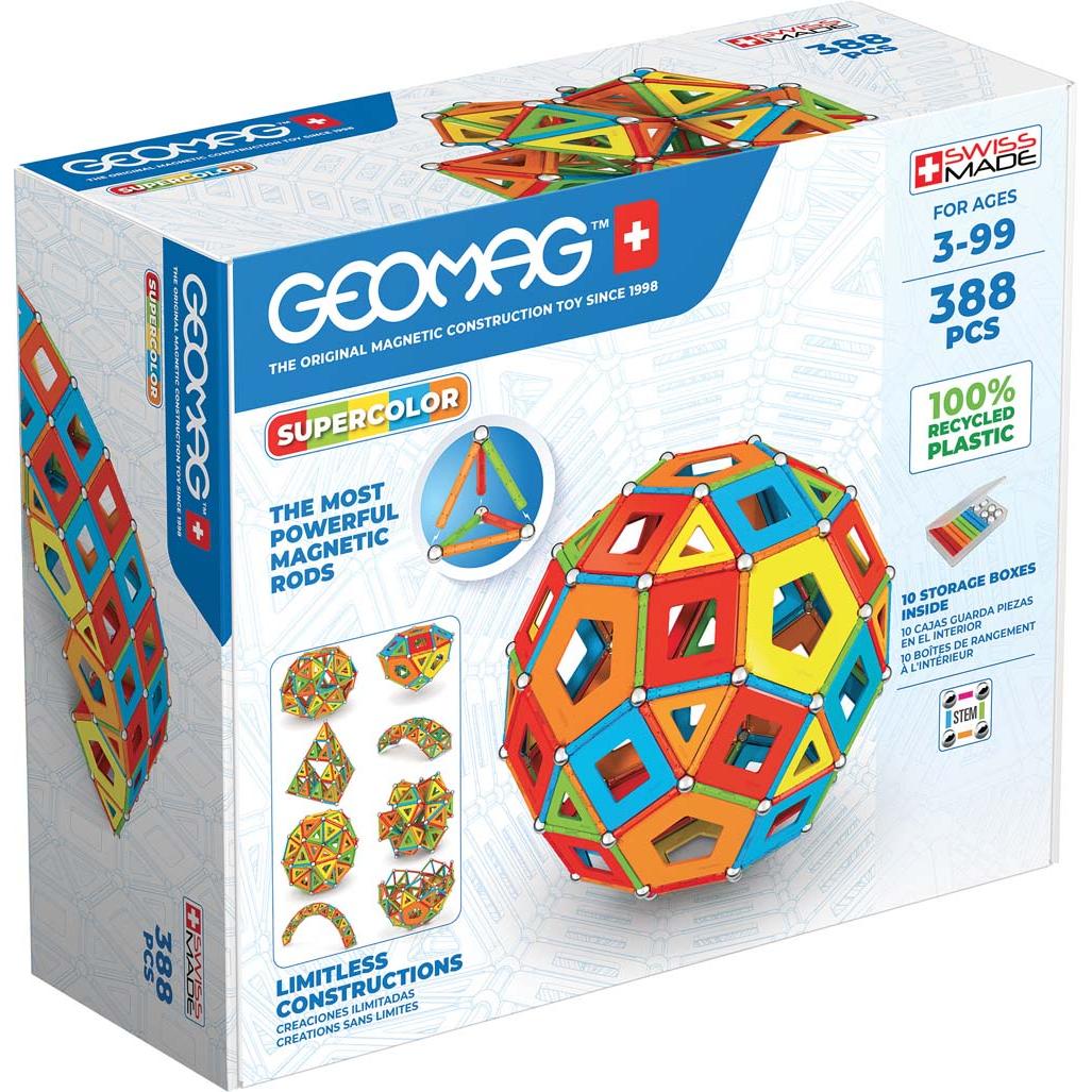 Super Color Recycled Masterbox 388 pcs, Geomag