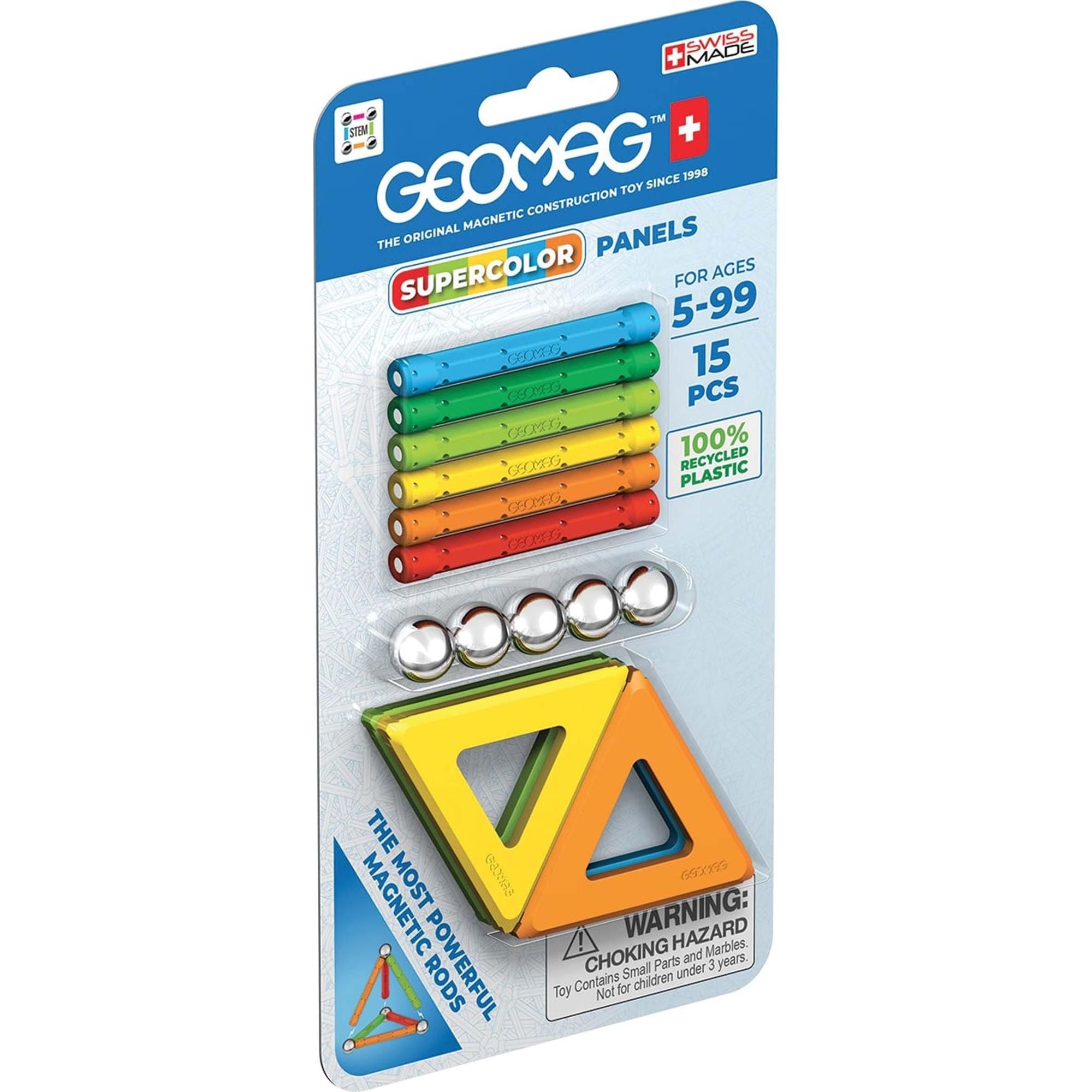 Supercolor Panels Recycled Blister 15 pcs, Geomag