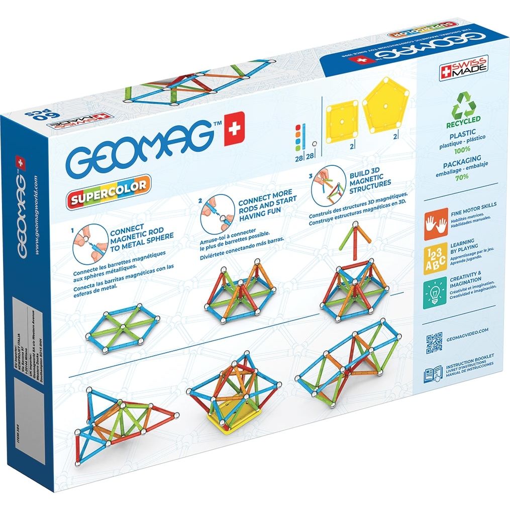 Supercolor Recycled 60 pcs, Geomag