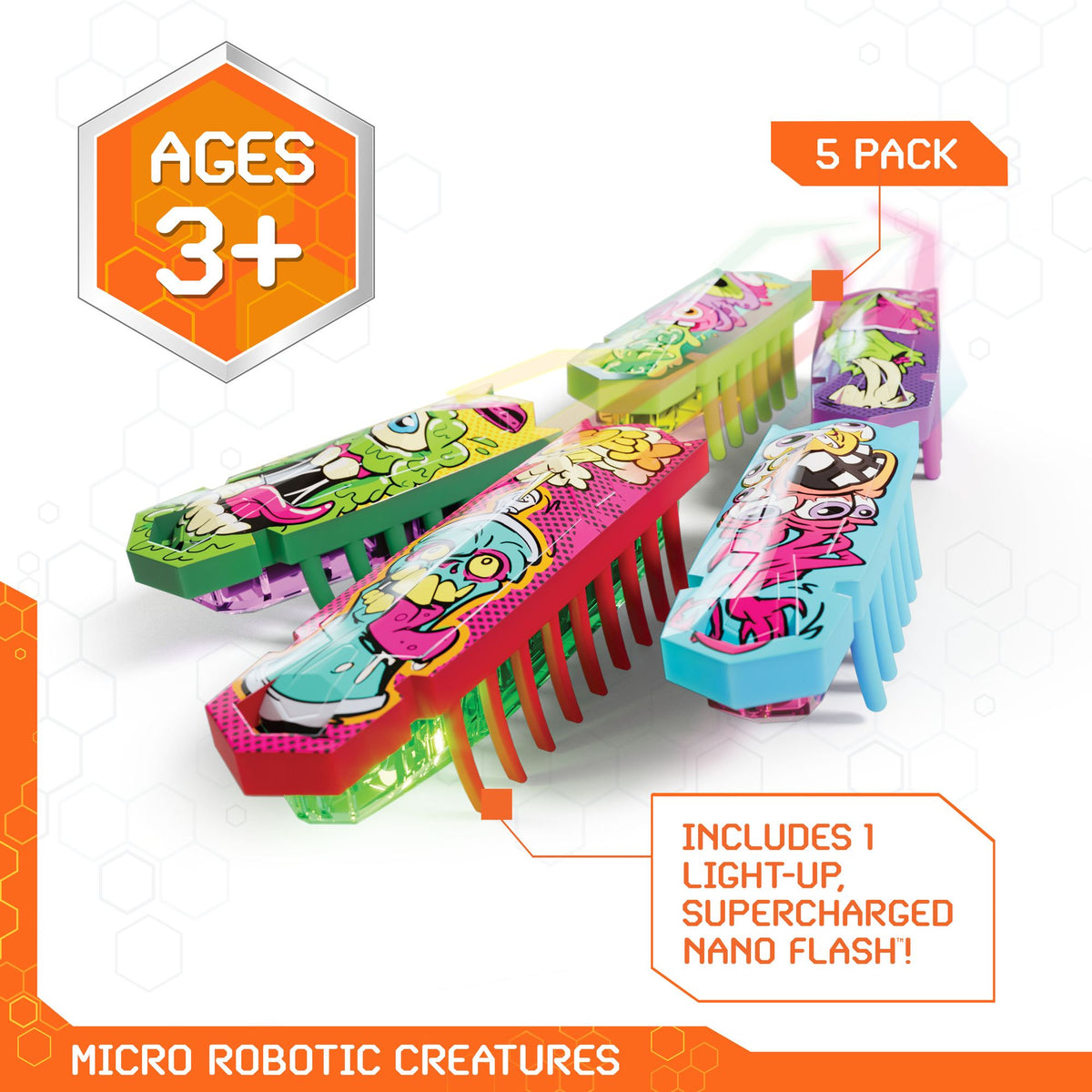 HexBots - Nano Gift Pack 5-pack (1x Flash Nano, 4x Nano), Hex Bots