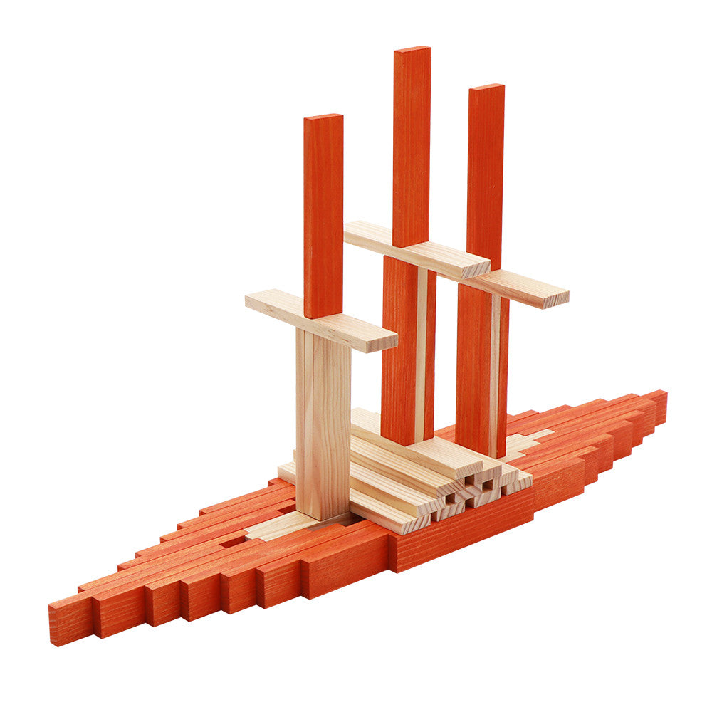 40 SQUARES - Gekleurde planken oranje, Kapla