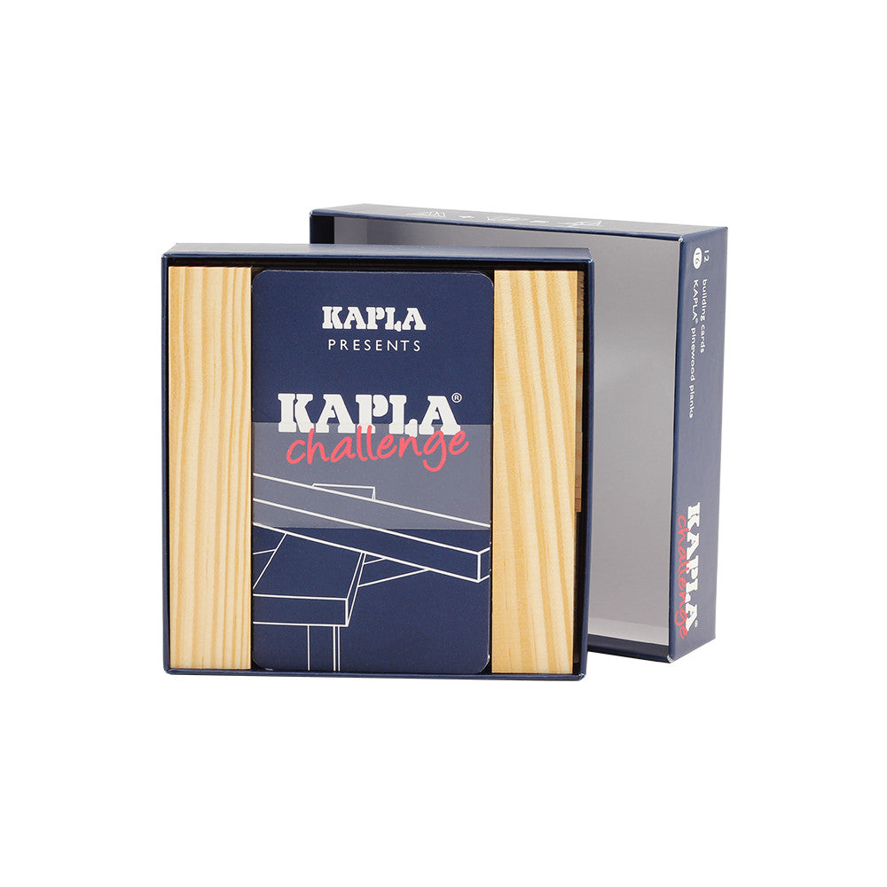 KAPLA Challenge Dutch: 12 uitdagingskaarten & 16 natuurlijke planken, Kapla