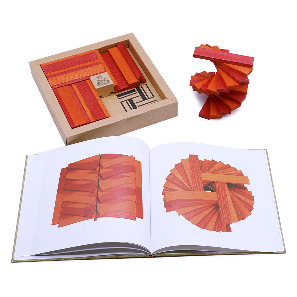 set nr.22: kunstboek + 20 rode planken & 20 oranje planken, Kapla