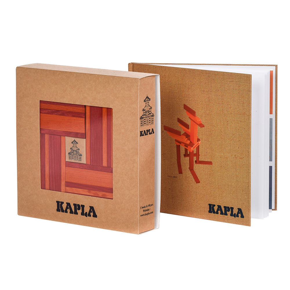 set nr.22: kunstboek + 20 rode planken & 20 oranje planken, Kapla
