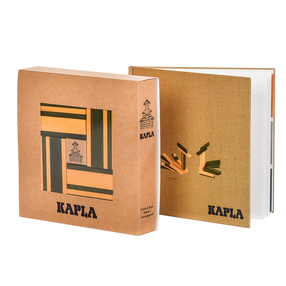 set nr.23: kunstboek + 20 lichtgele & 20 groene planken, Kapla