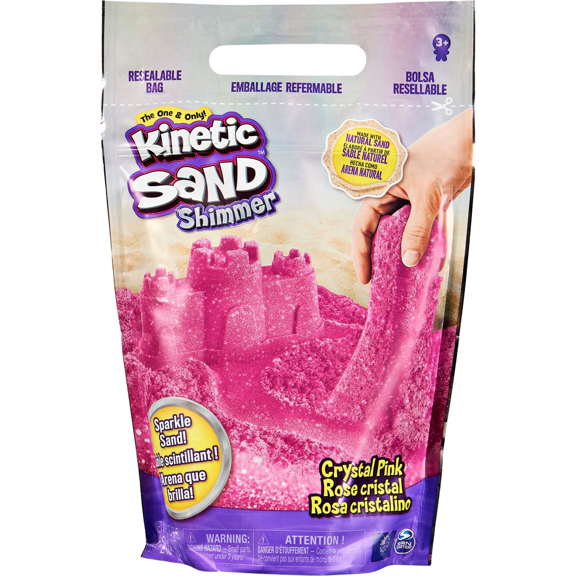 Kinetic Sand - Kristalroze Glinsterend - 907 gram (in zak), Spin Master