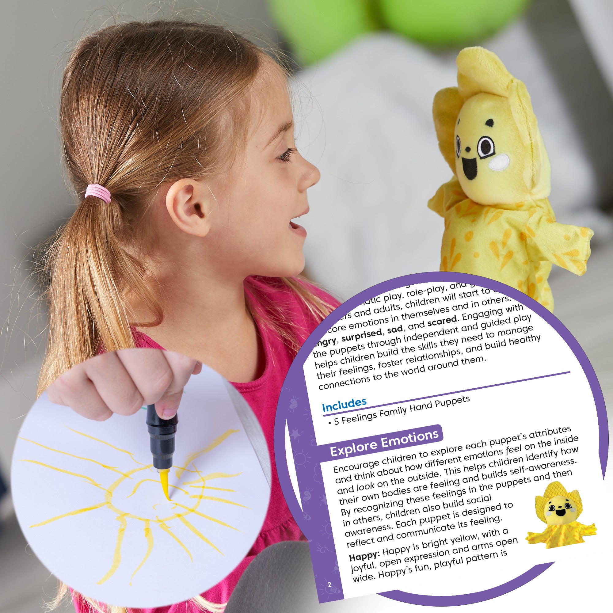 Feelings Family™ Hand Puppets, Learning Resources