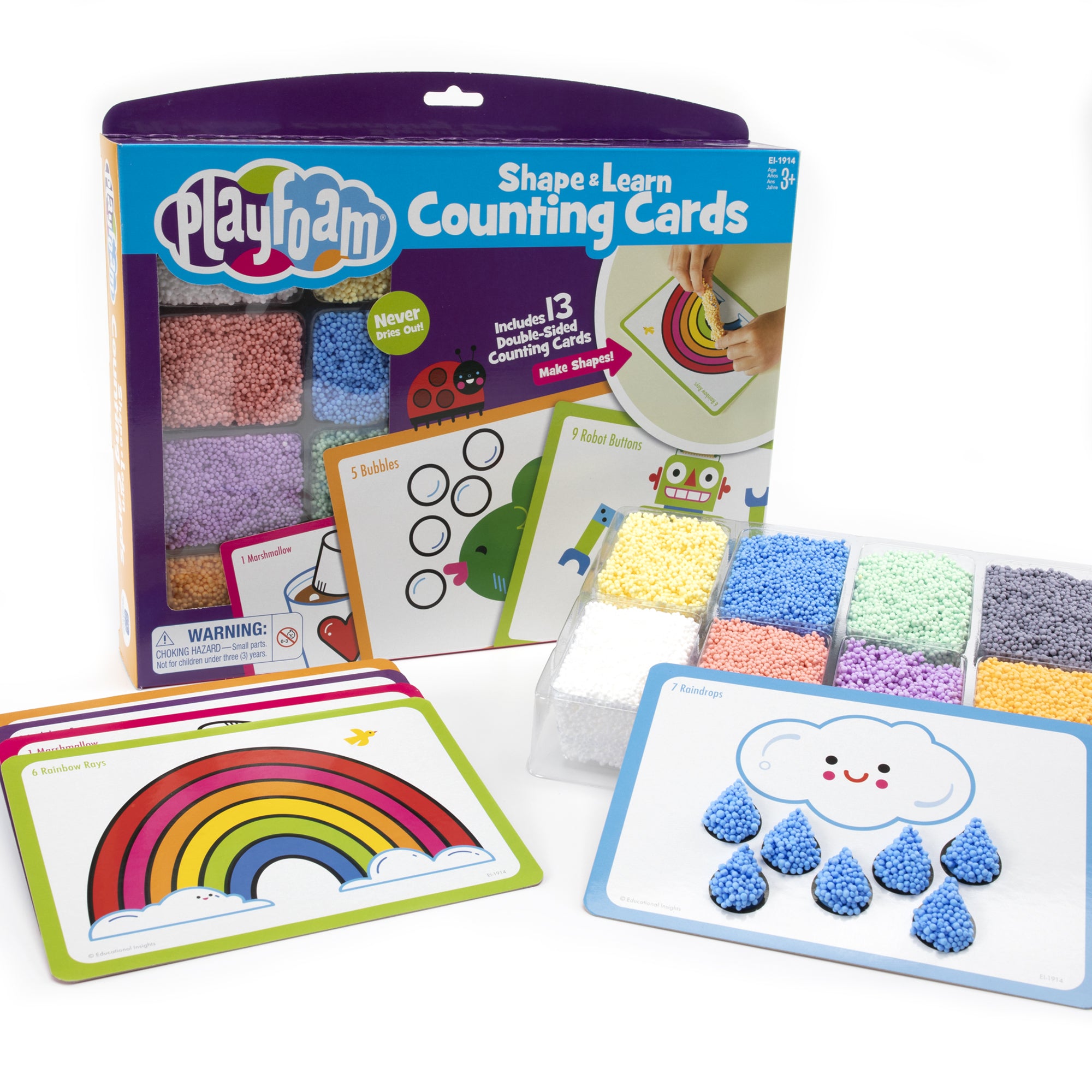 Playfoam® Shape & Learn Counting Cards, Learning Resources