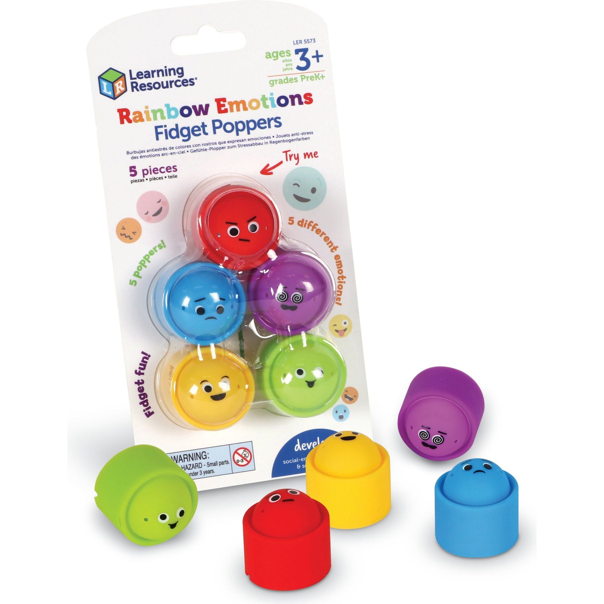 Rainbow Emotion Fidget Poppers, Learning Resources