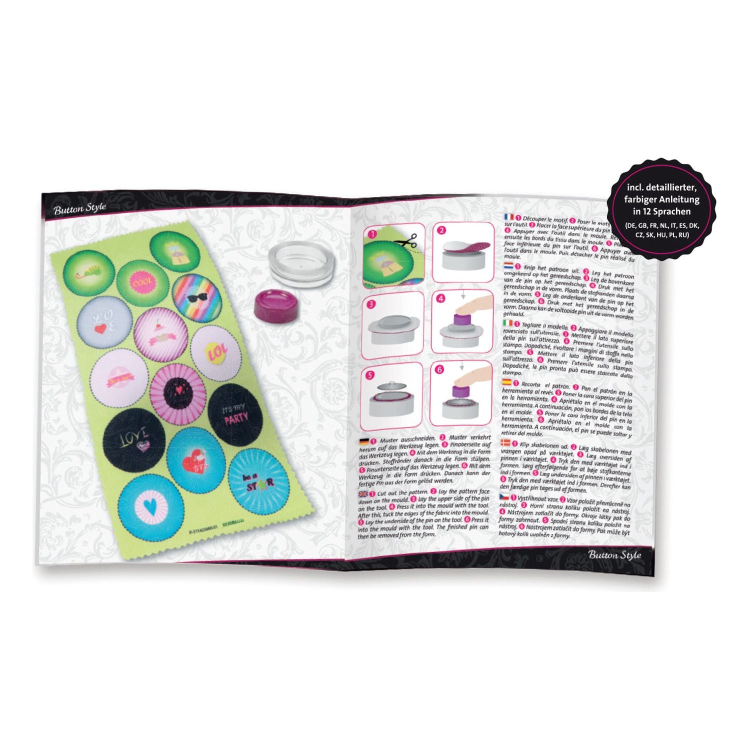 Button Style Pin, Lena