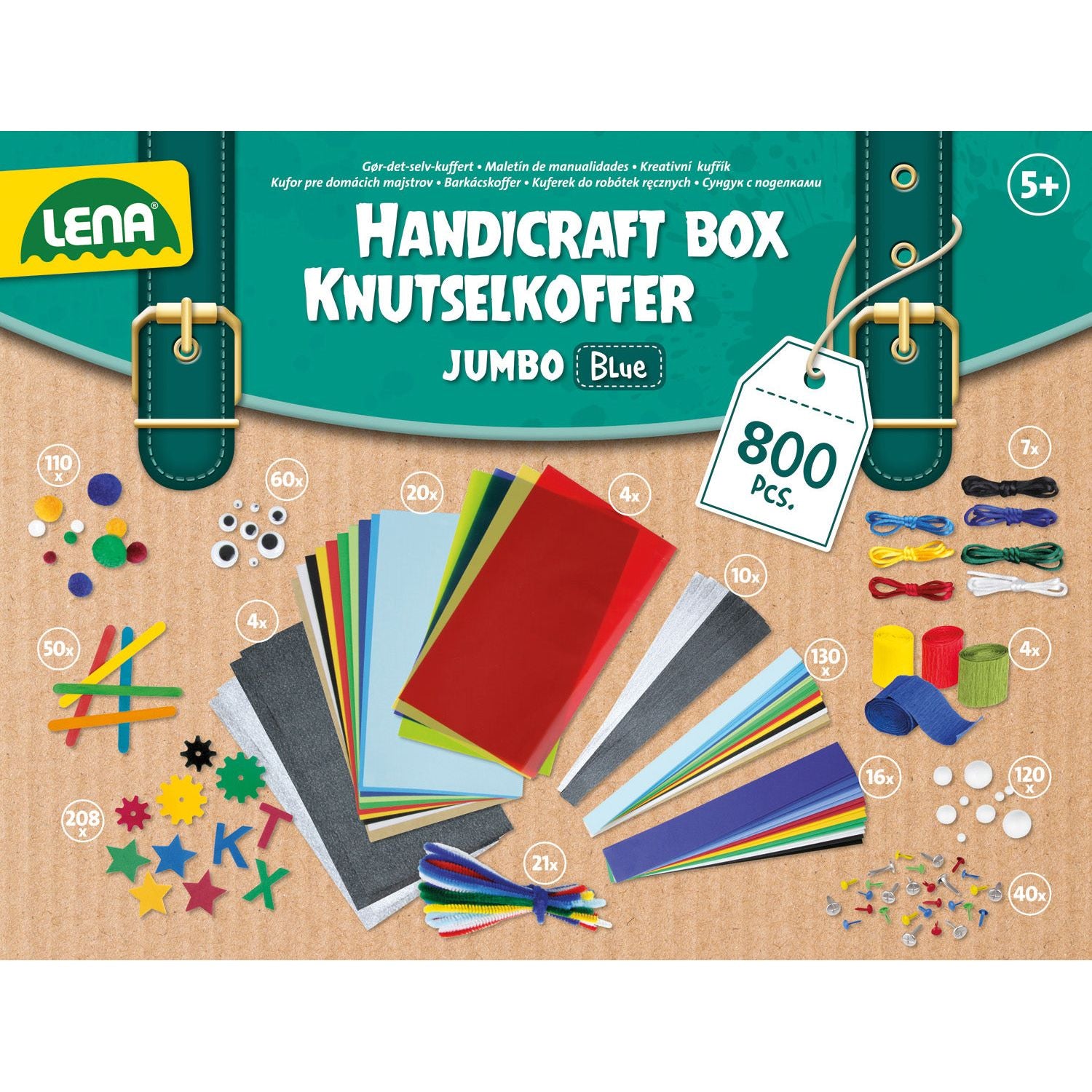 Creatief Jumbo Knutselkoffer Blauw 800 pcs, Lena