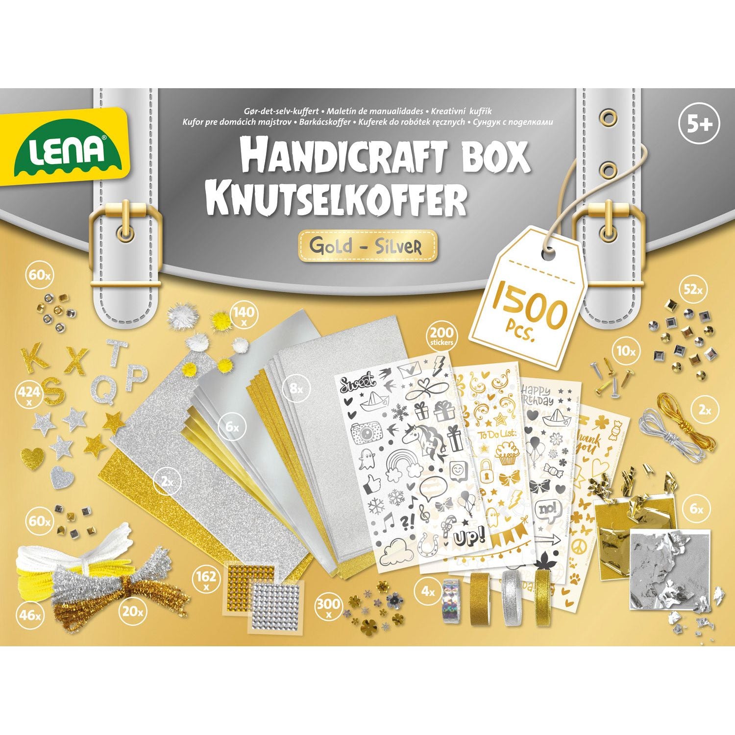 Creatief Jumbo Knutselkoffer Gold & Silver 1500 onderdelen, Lena
