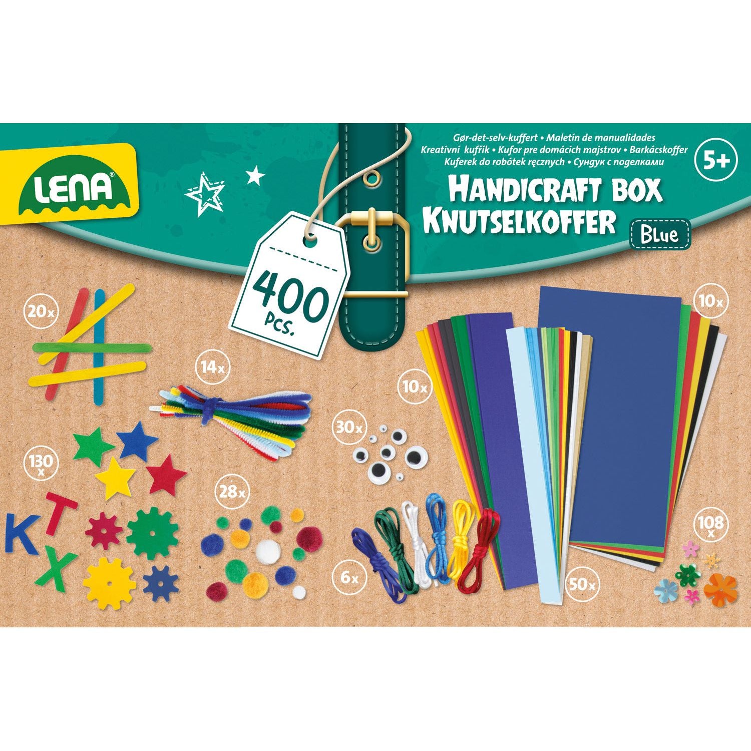 Creatief Knutselkoffer Blauw 400 onderdelen, Lena