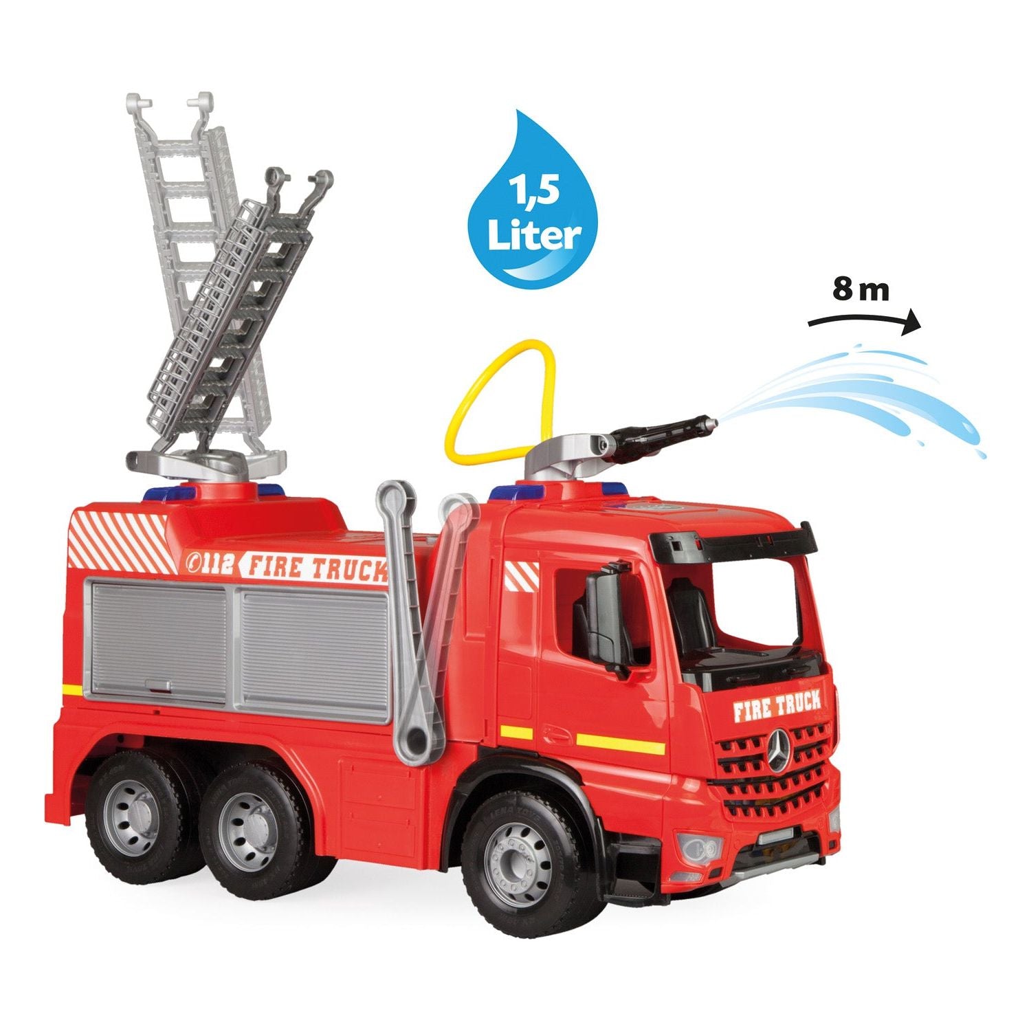 GIGA TRUCKS Ride-on Brandweerwagen Mercedes-Benz Actros 66cm, Lena