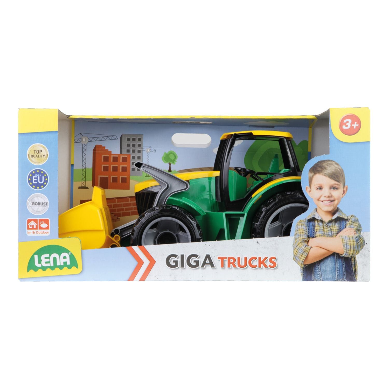 GIGA TRUCKS Tractor met voorlader Groen / Geel 62cm, Lena