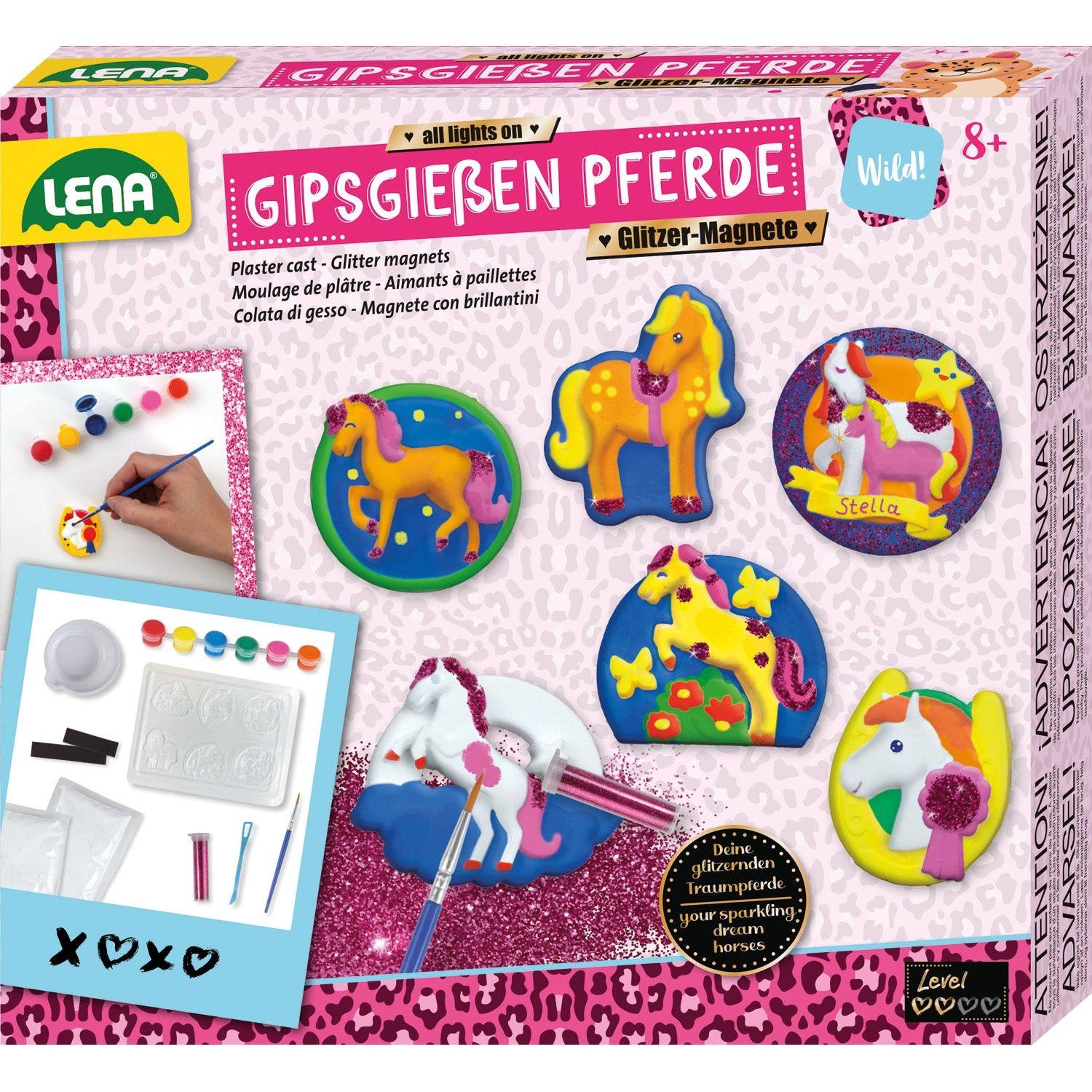 Gips Gietpaarden Glitter Magneten, Lena