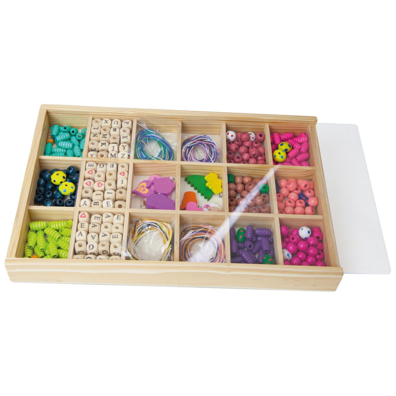Grote Houten Kralen Cassette, Lena