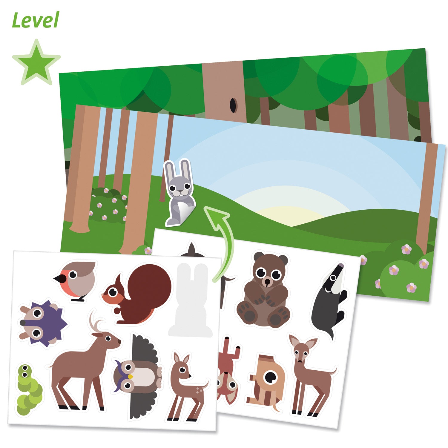 Leren Stickers Plakken Bosdieren, Lena
