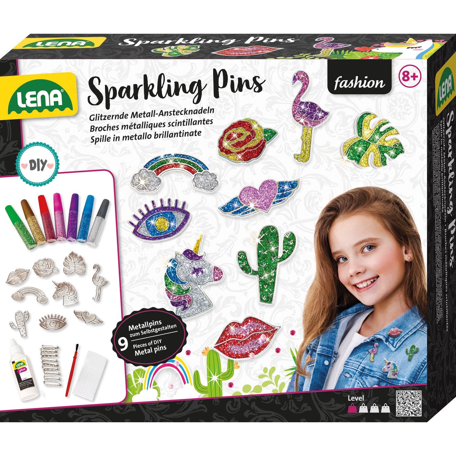 Metal Sparkling Pin, Lena