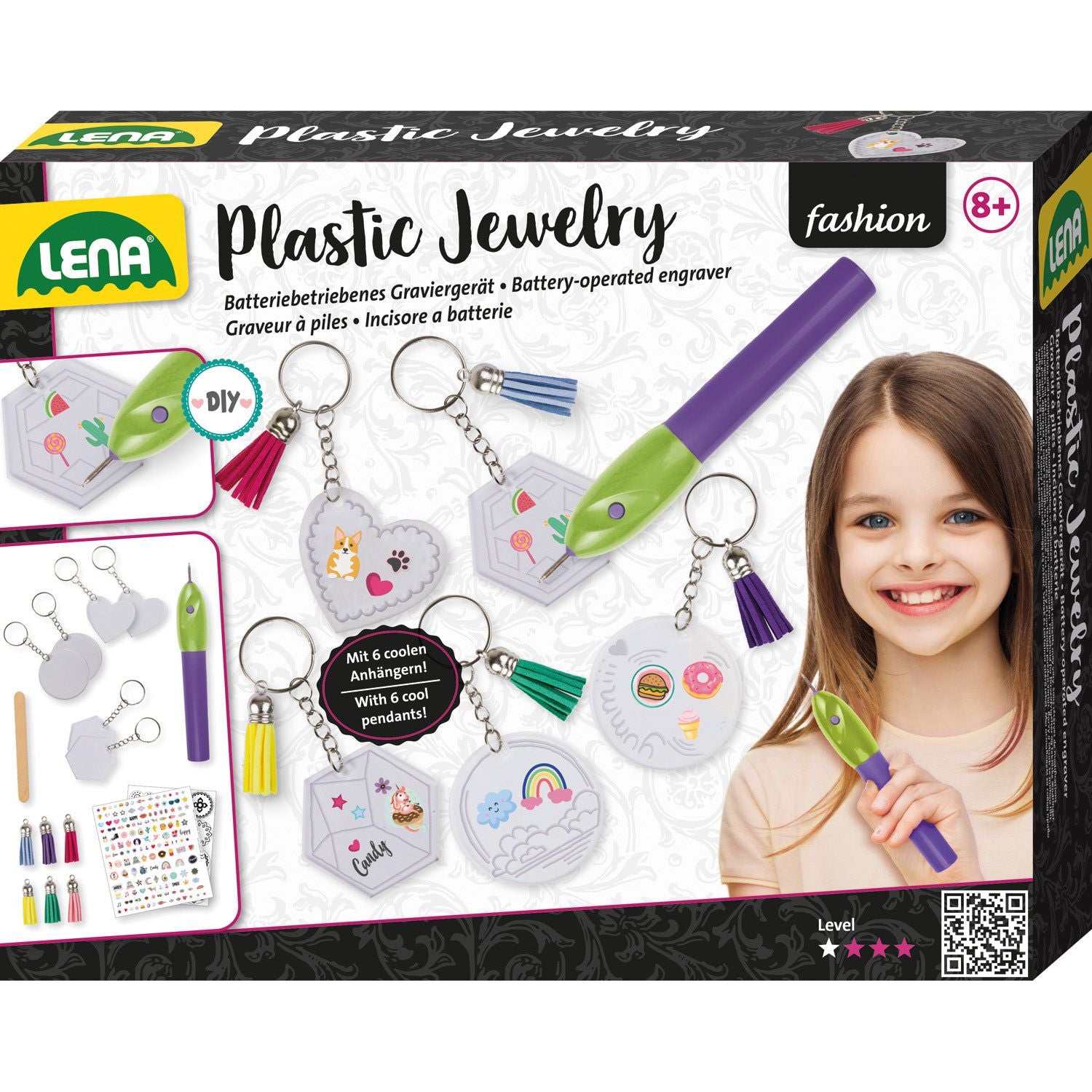 Pastic sieraden maken met graveerset, Lena
