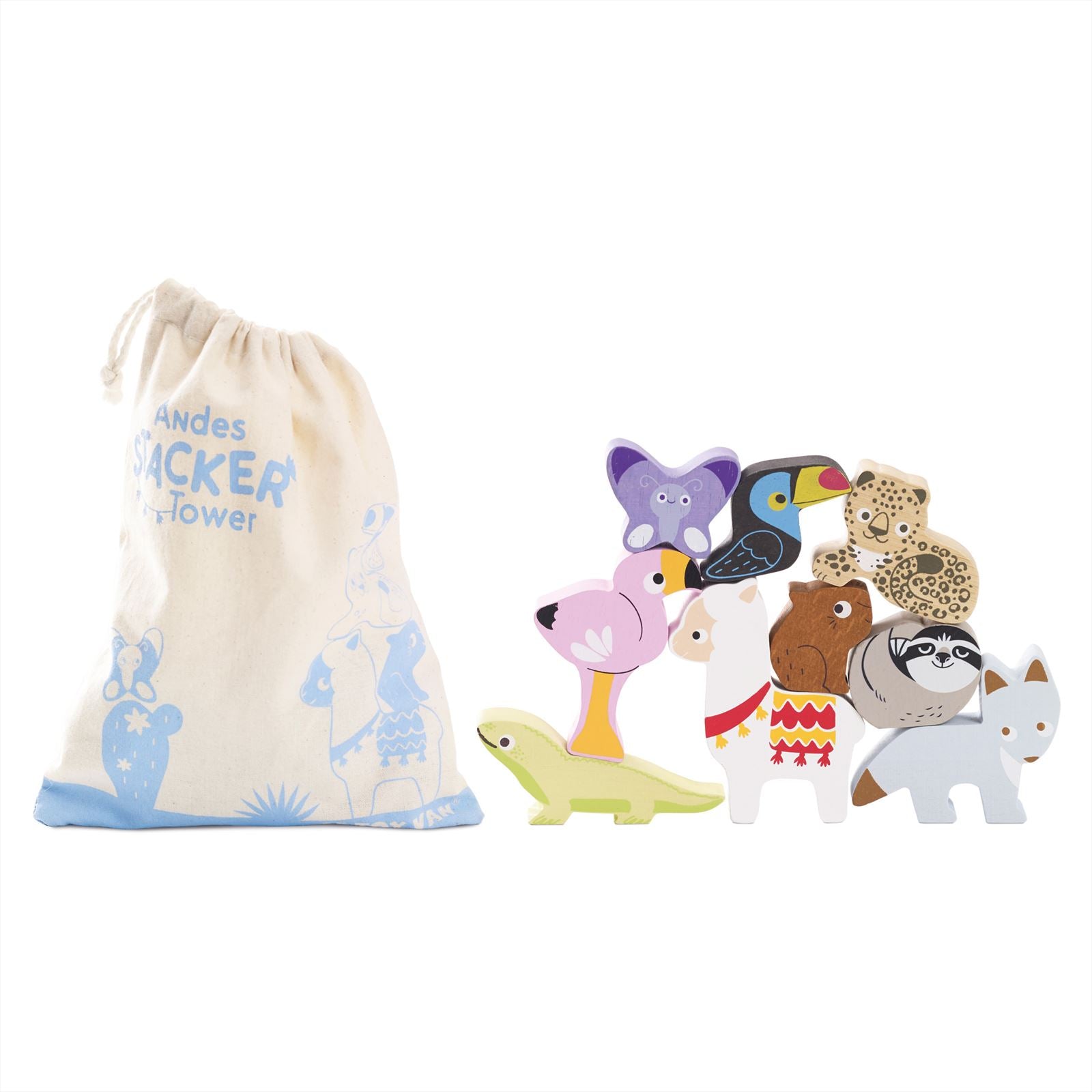 Andes Stacking Animals & Bag - FSC 100%, Le Toy Van
