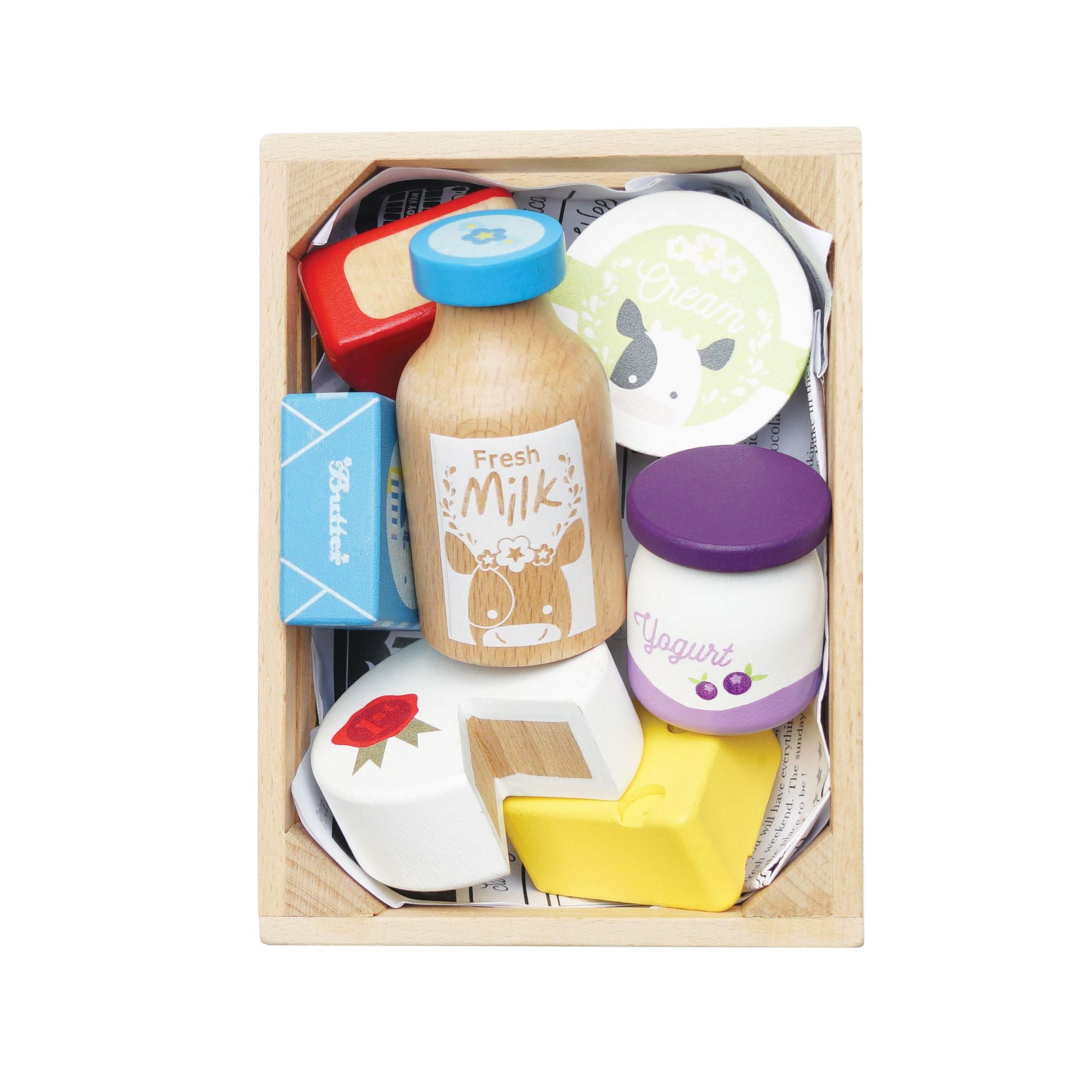 Cheese & Dairy Wooden Market Crate - FSC 100%, Le Toy Van