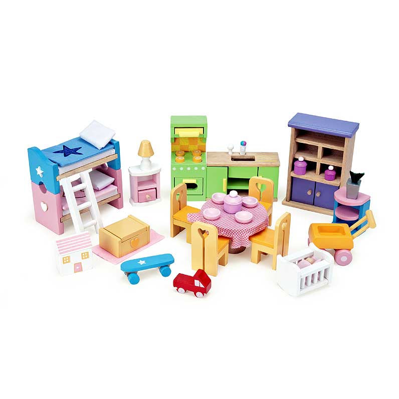 Complete Dolls house Furniture Set - FSC 100%, Le Toy Van