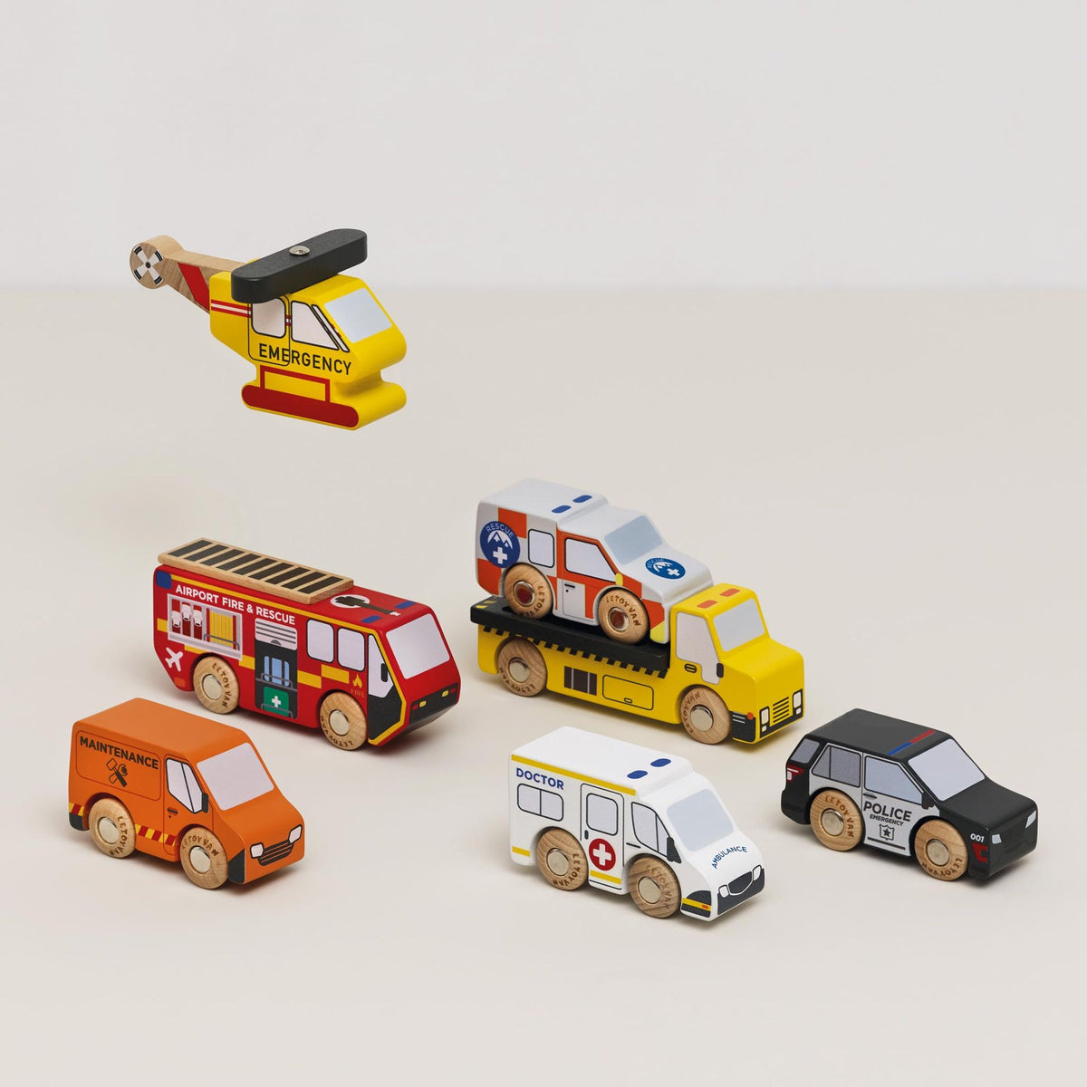 Emergency Helicopter & Rescue Cars - FSC 100%, Le Toy Van