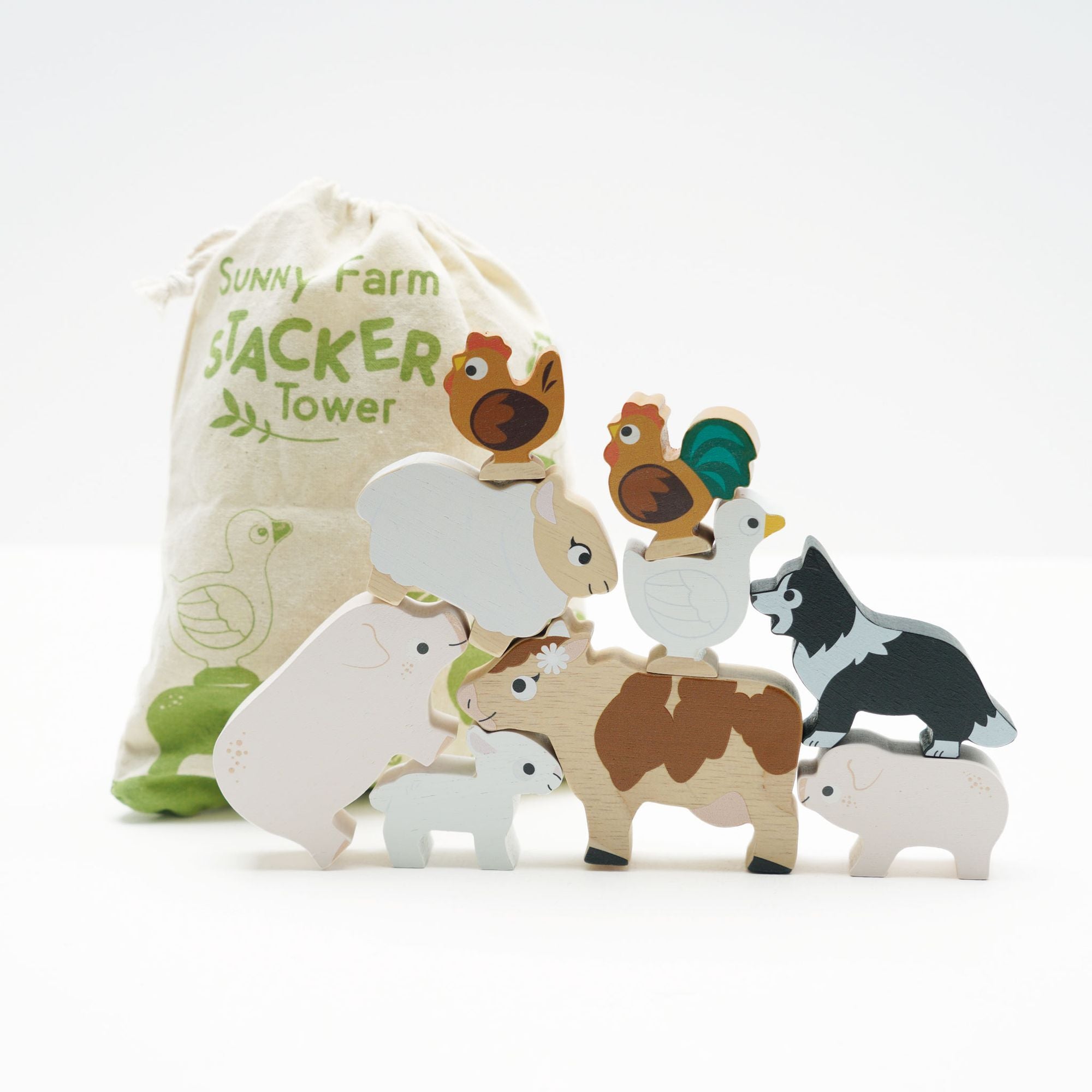 Farmyard Stacking Animals & Bag - FSC 100%, Le Toy Van