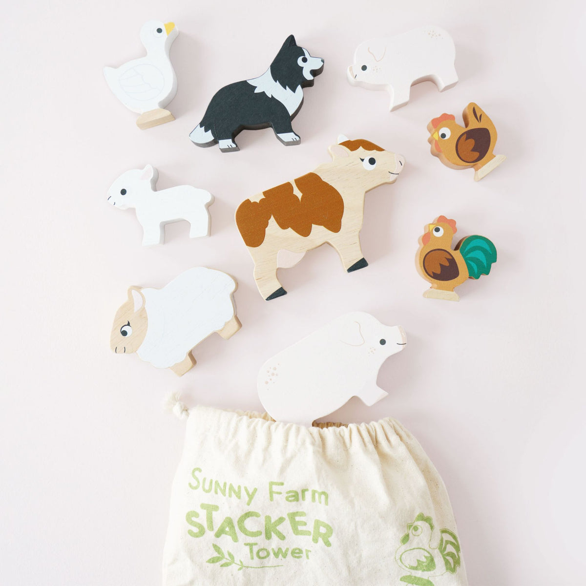 Farmyard Stacking Animals & Bag - FSC 100%, Le Toy Van